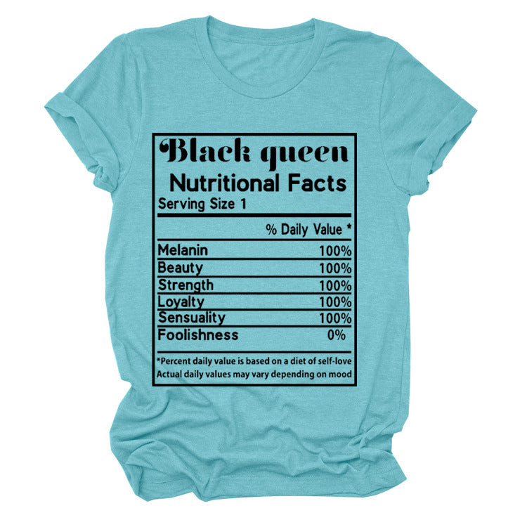 BLACK QUEEN NUTRITIONAL FACTS T-SHIRT(Women)