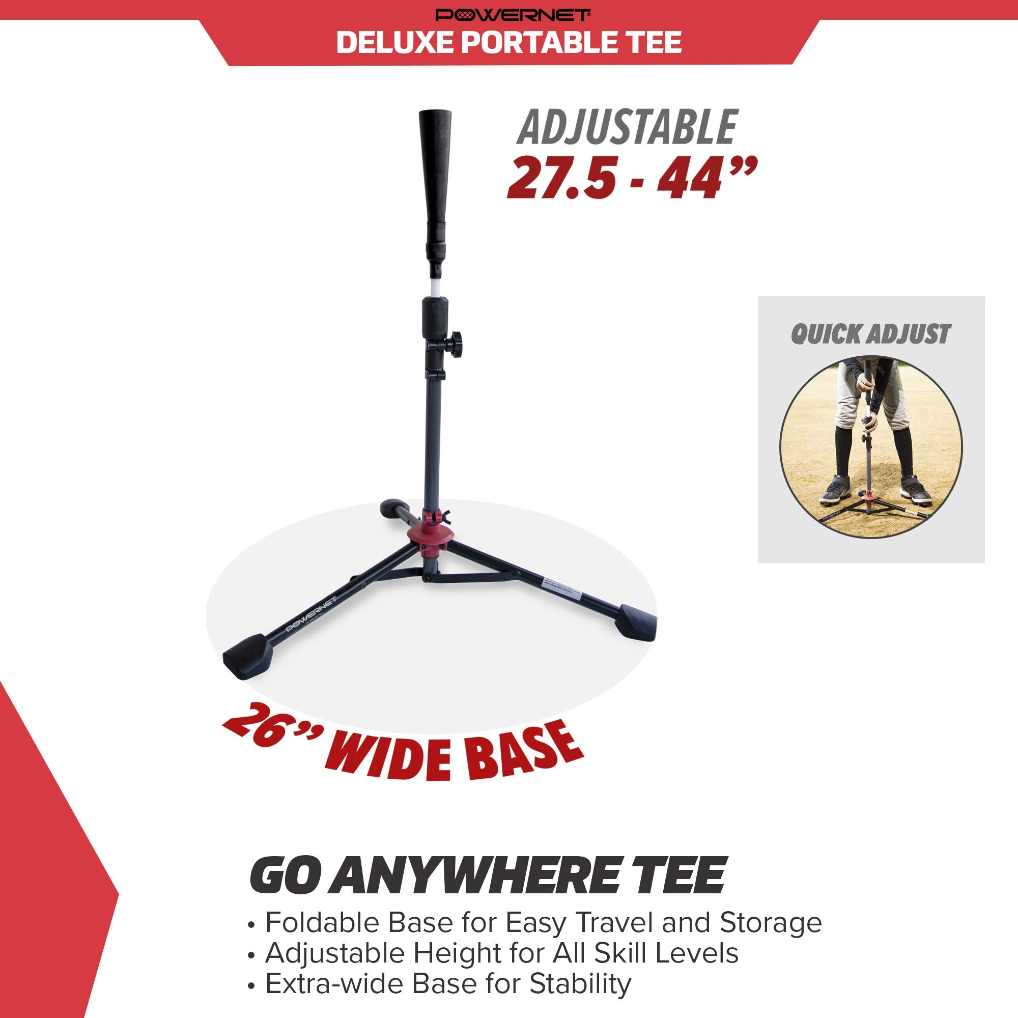 Baseball Softball Deluxe (2.5 lbs) Batting Tee + Bucket Caddy Lifter Bundle