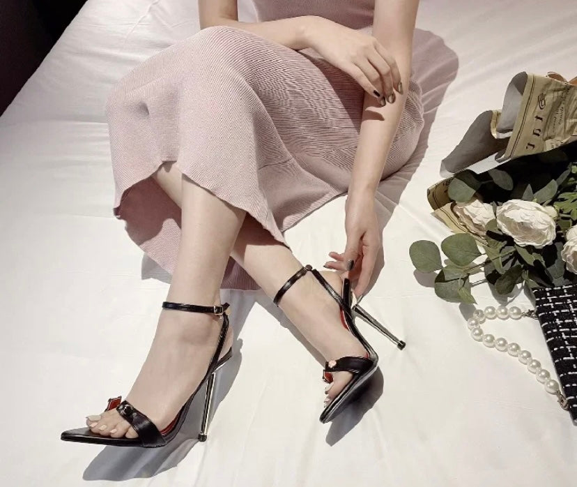 Women Open Toe Fashion Faux Leather Ankle Strap Sandals