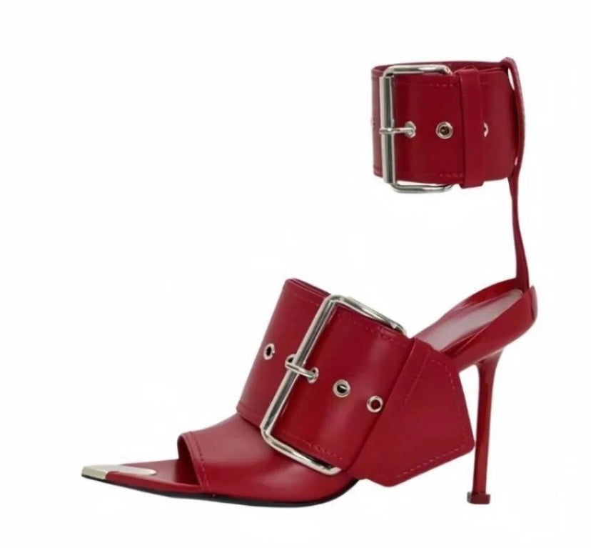 Women Fashion Open Toe Buckled Ankle Strap Sandals