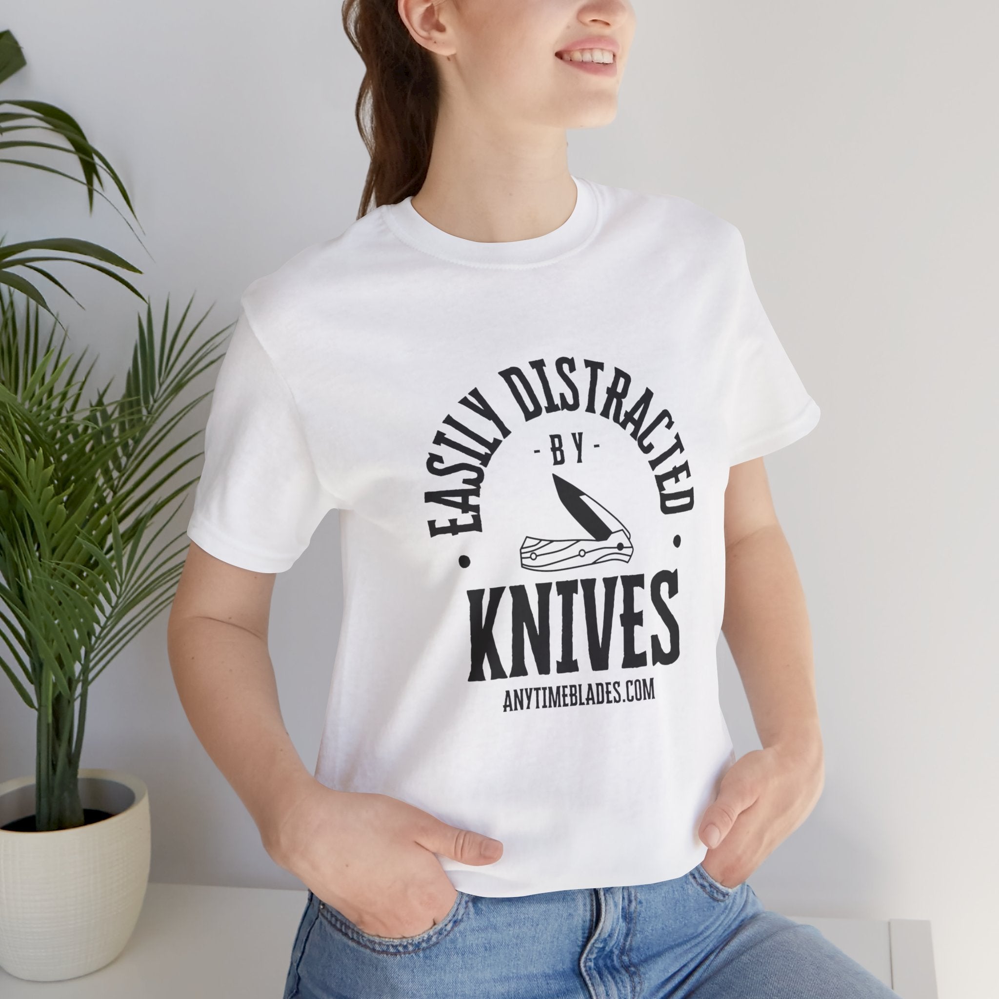 Easily Distracted By Knives Unisex Jersey Short Sleeve Tee