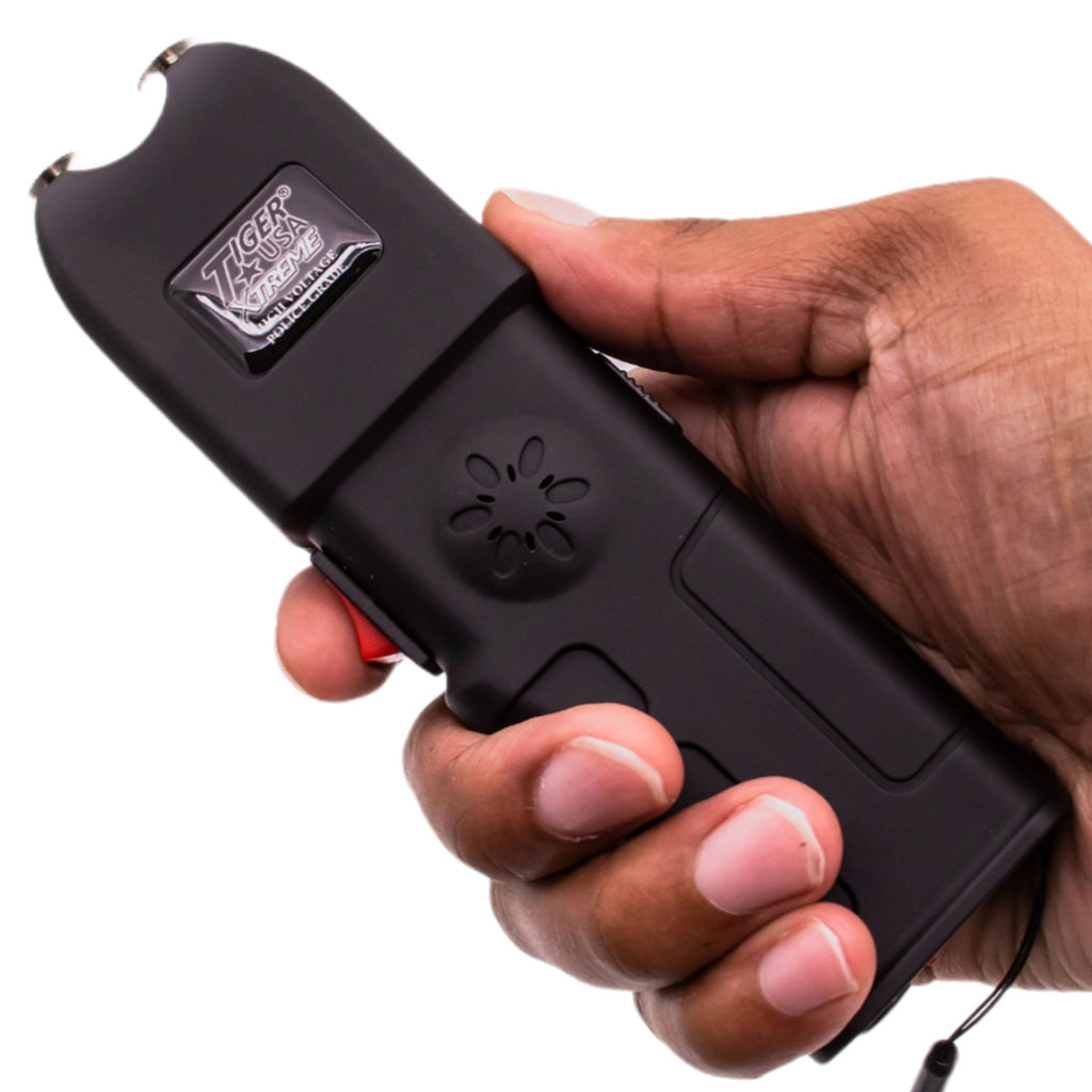 Black 150 Million Sanctuary Stun Gun with Flashlight and Alarm