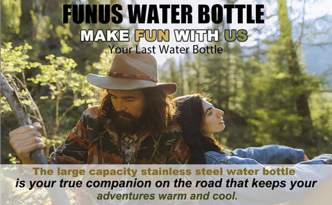 FUNUS 64oz insulated water bottle keep cold and hot
