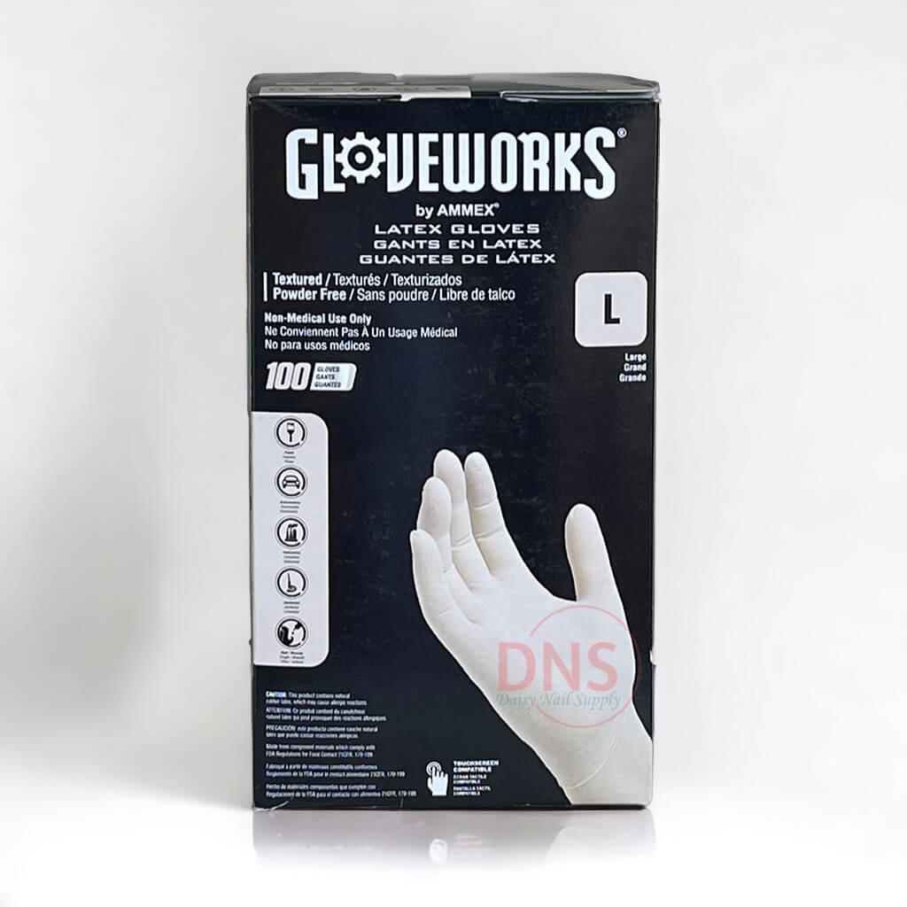 GloveWorks Disposable Latex Glove - Size L  (1 box of 50 Pairs)