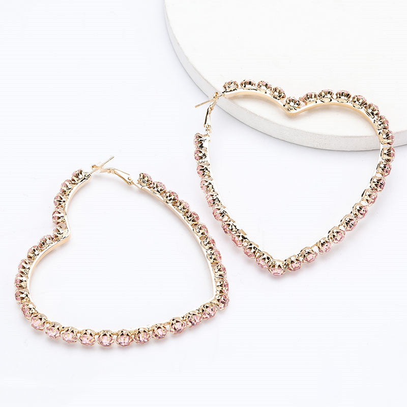 Pretty In Pink Rhinestone Hoops