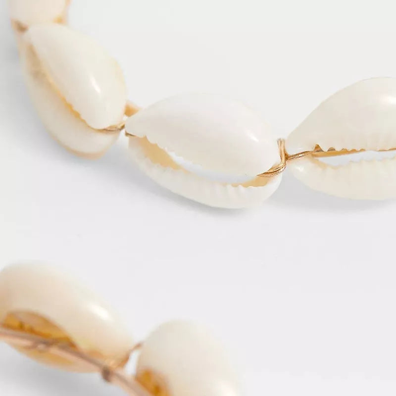 Cowrie Shell Hoop Earrings