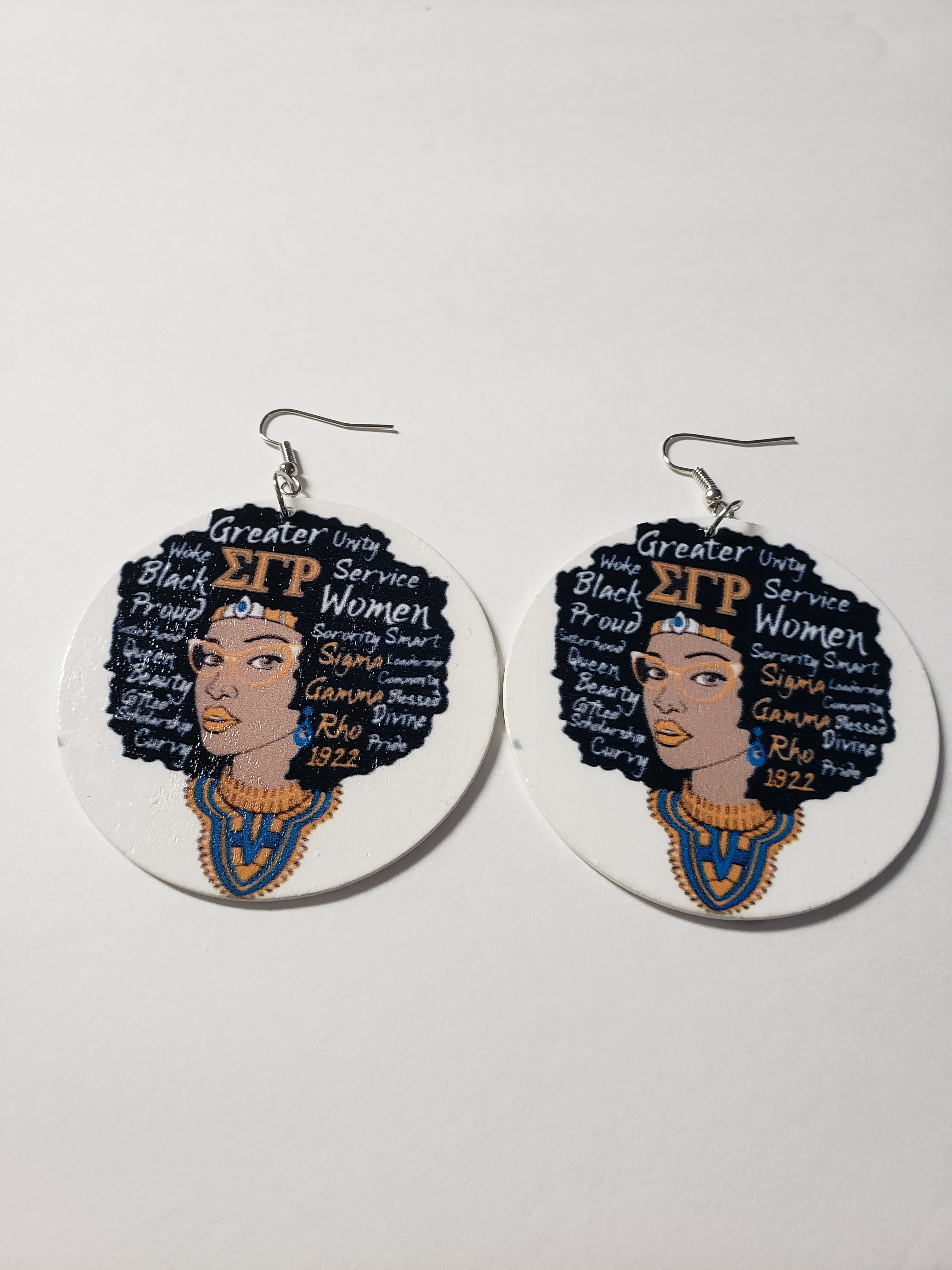 Sigma Gamma Rho Afro Earrings