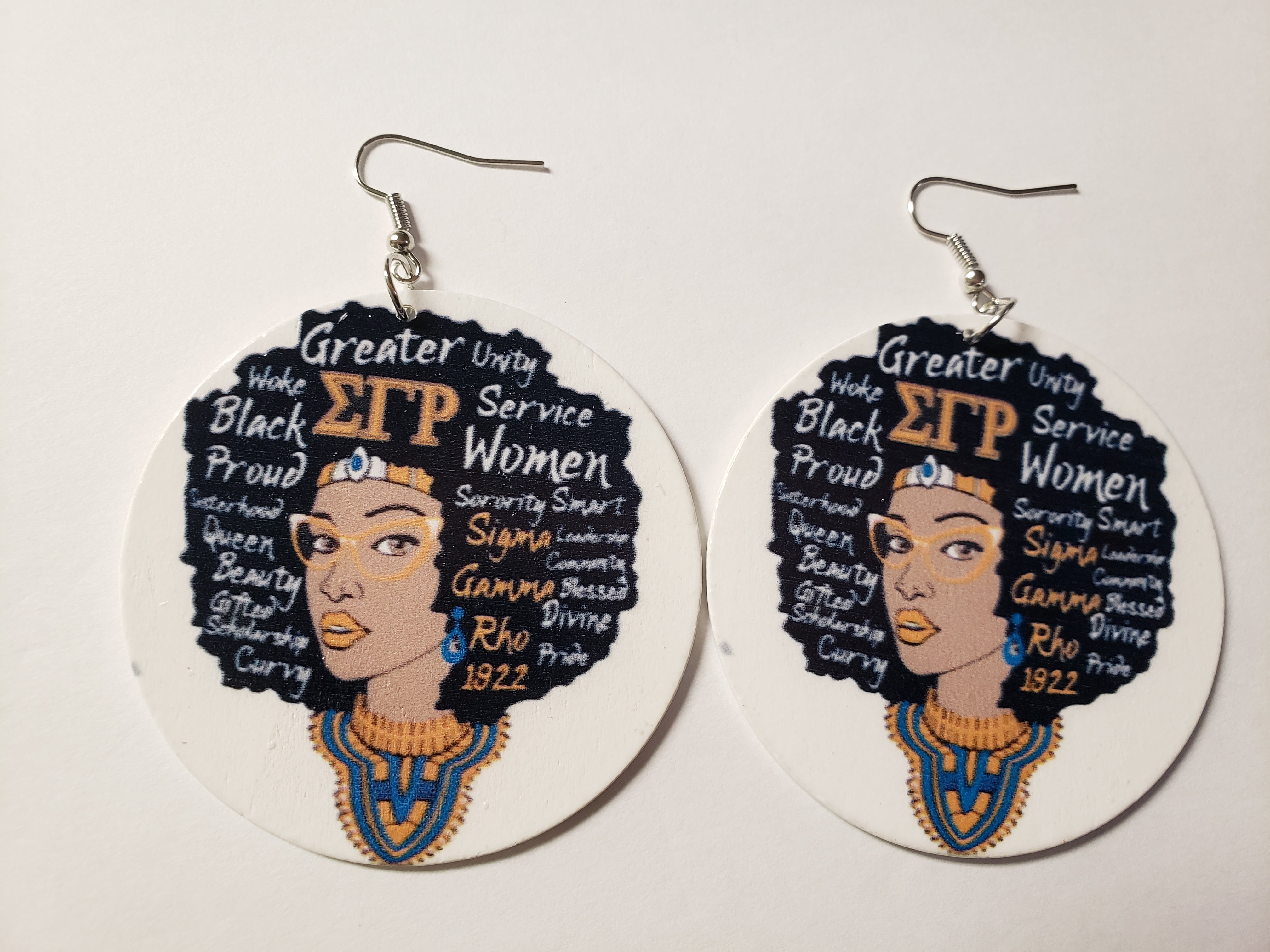 Sigma Gamma Rho Afro Earrings