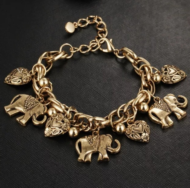 Elephant Walk Charm Bracelet