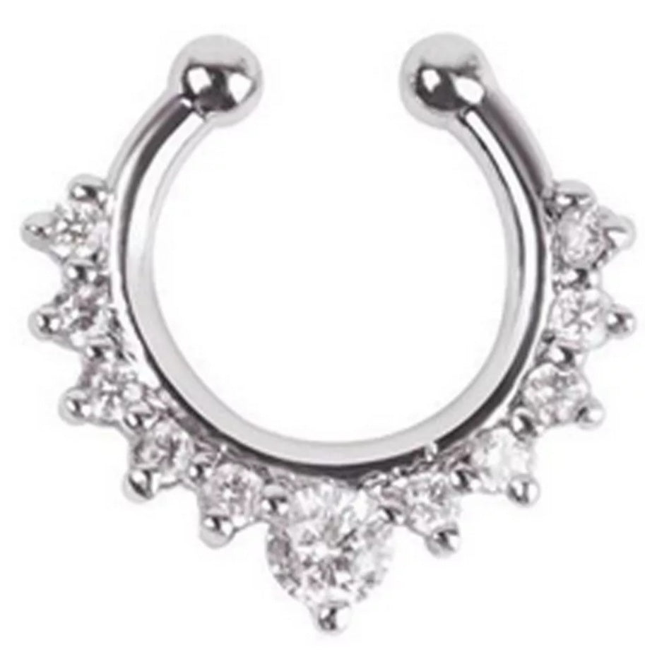 Jeweled  Faux Septum Ring