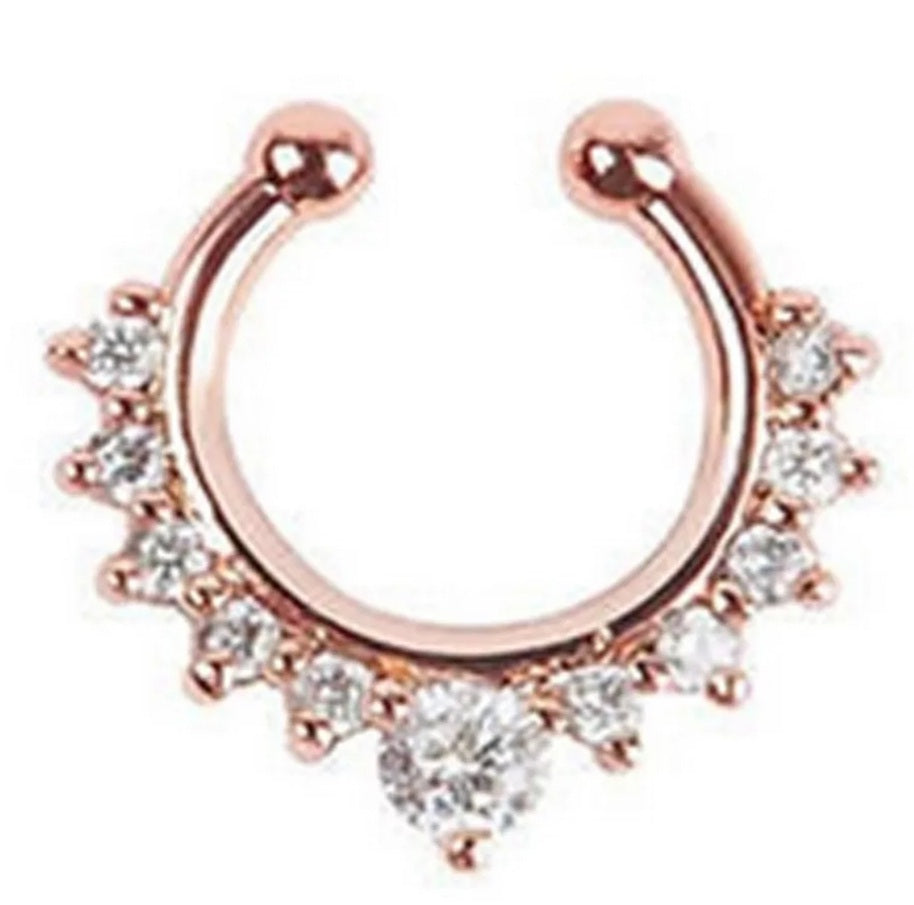 Jeweled  Faux Septum Ring