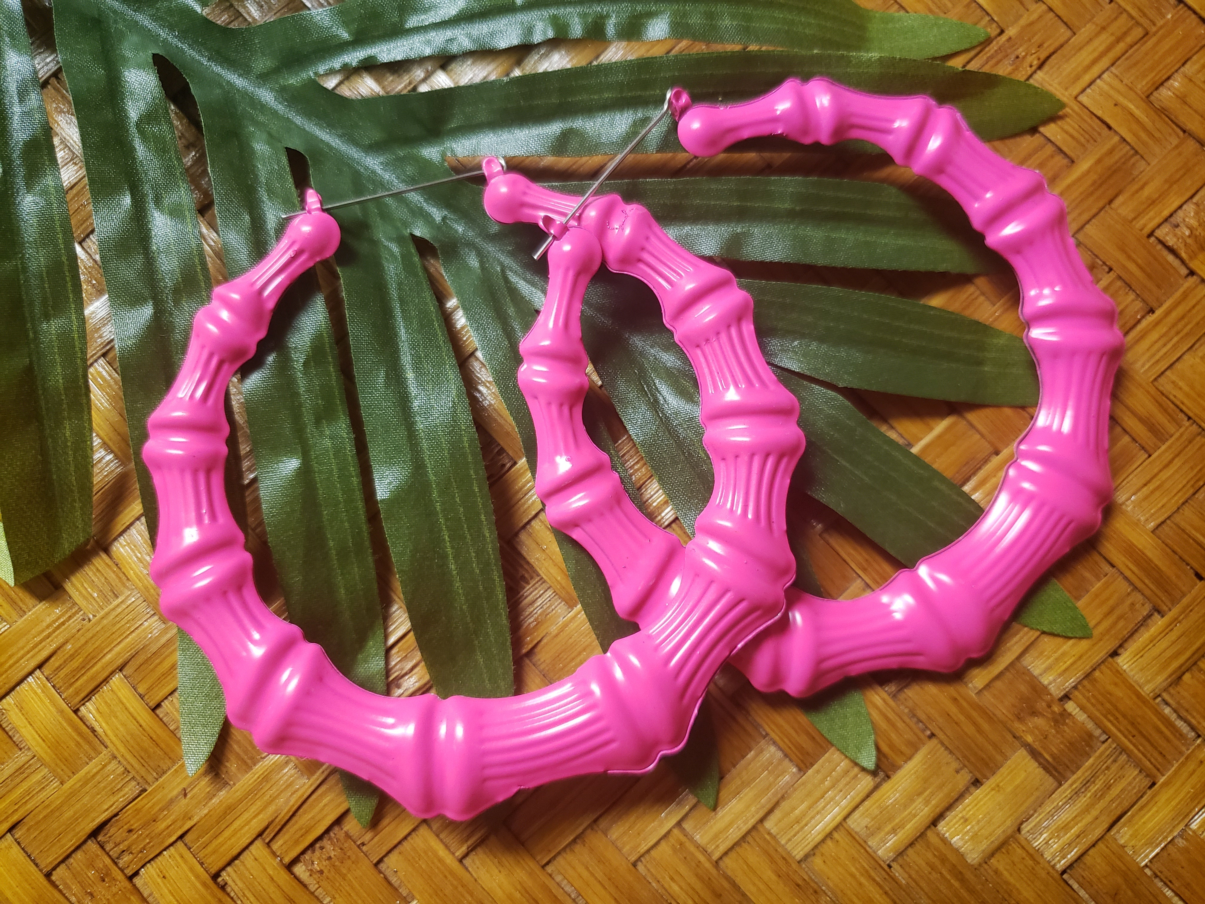 Candy Land Bamboo Hoop Earrings