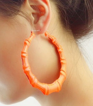 Candy Land Bamboo Hoop Earrings