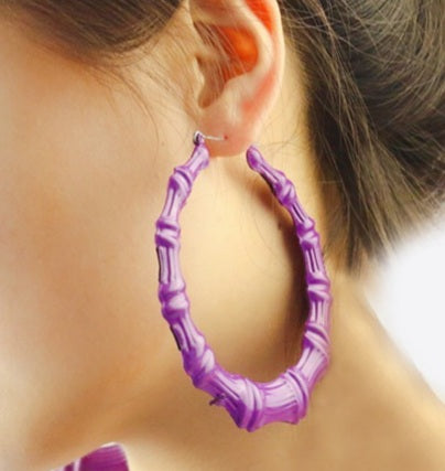 Candy Land Bamboo Hoop Earrings