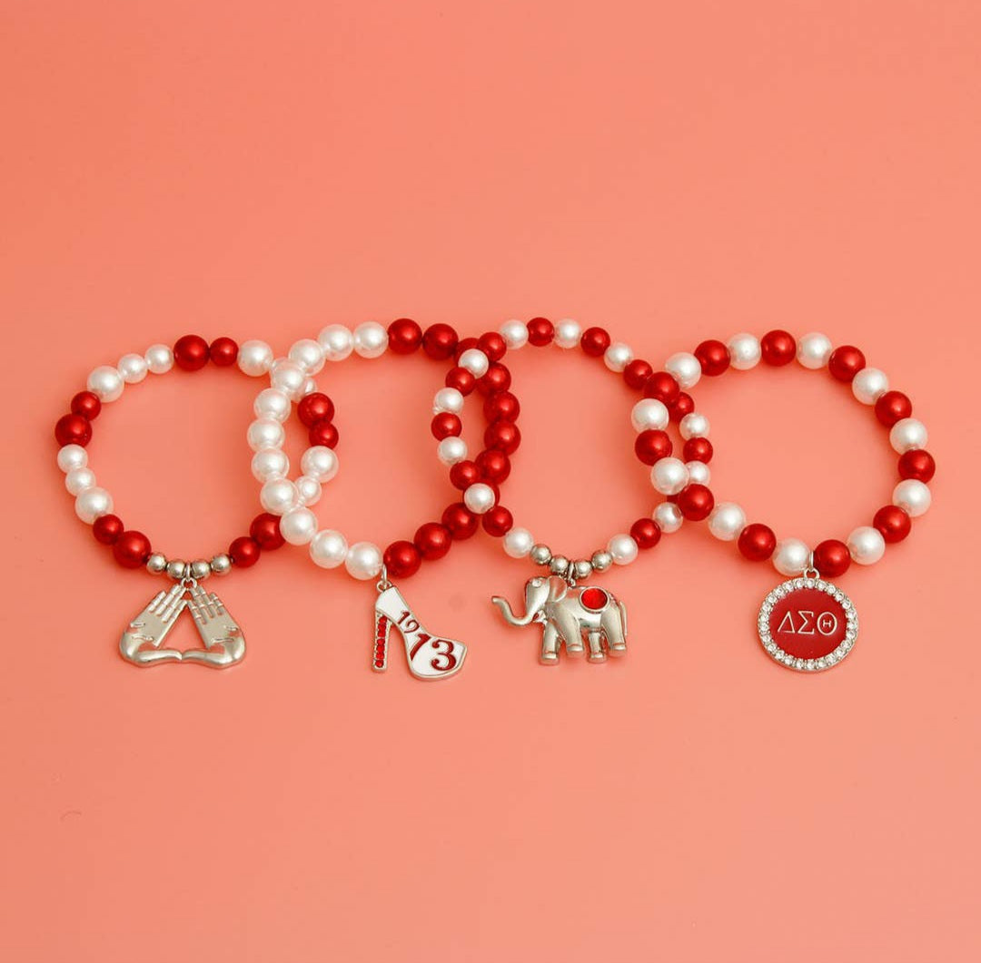 Delta Sigma Theta Charm Bracelet Stack