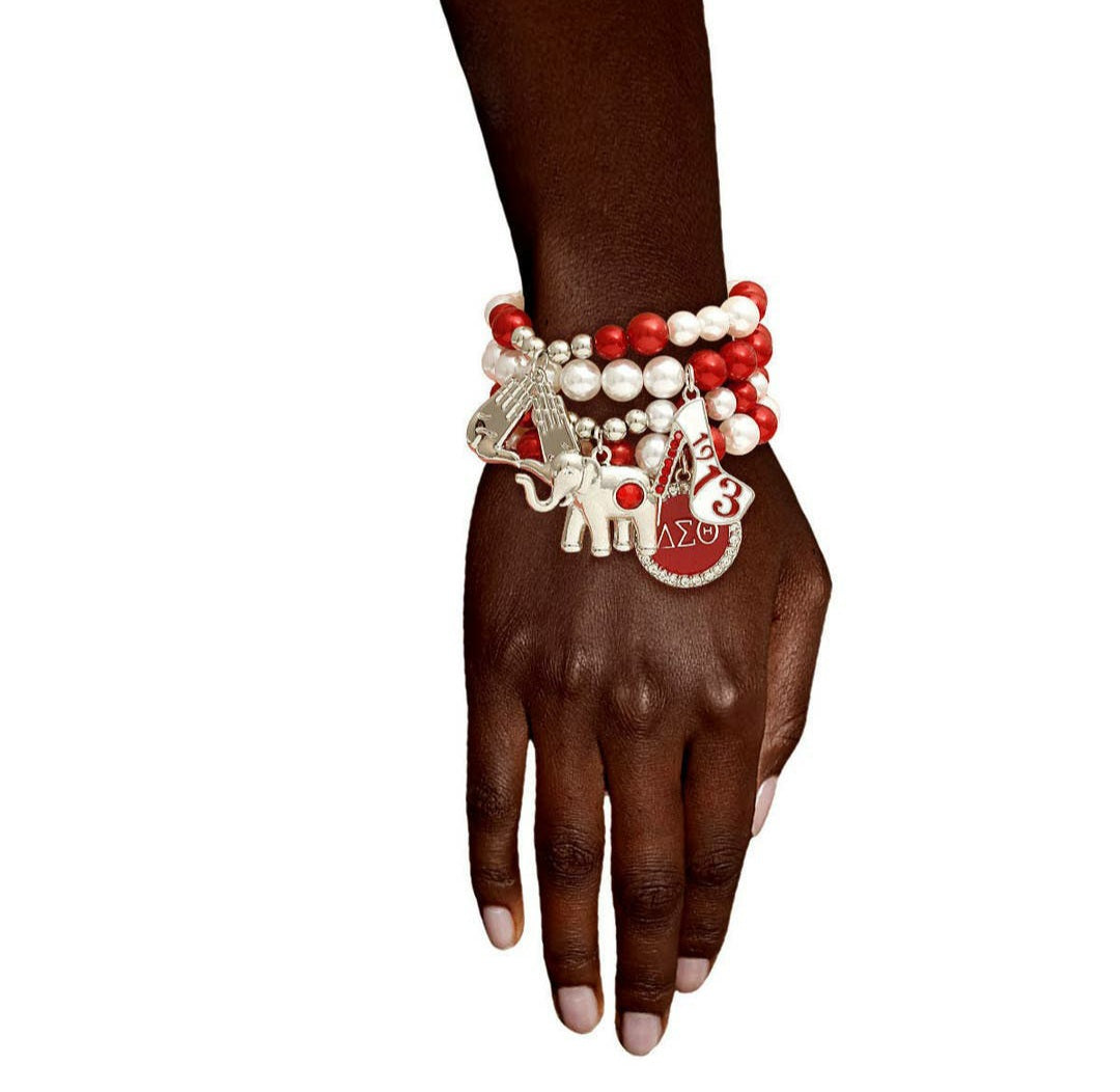 Delta Sigma Theta Charm Bracelet Stack