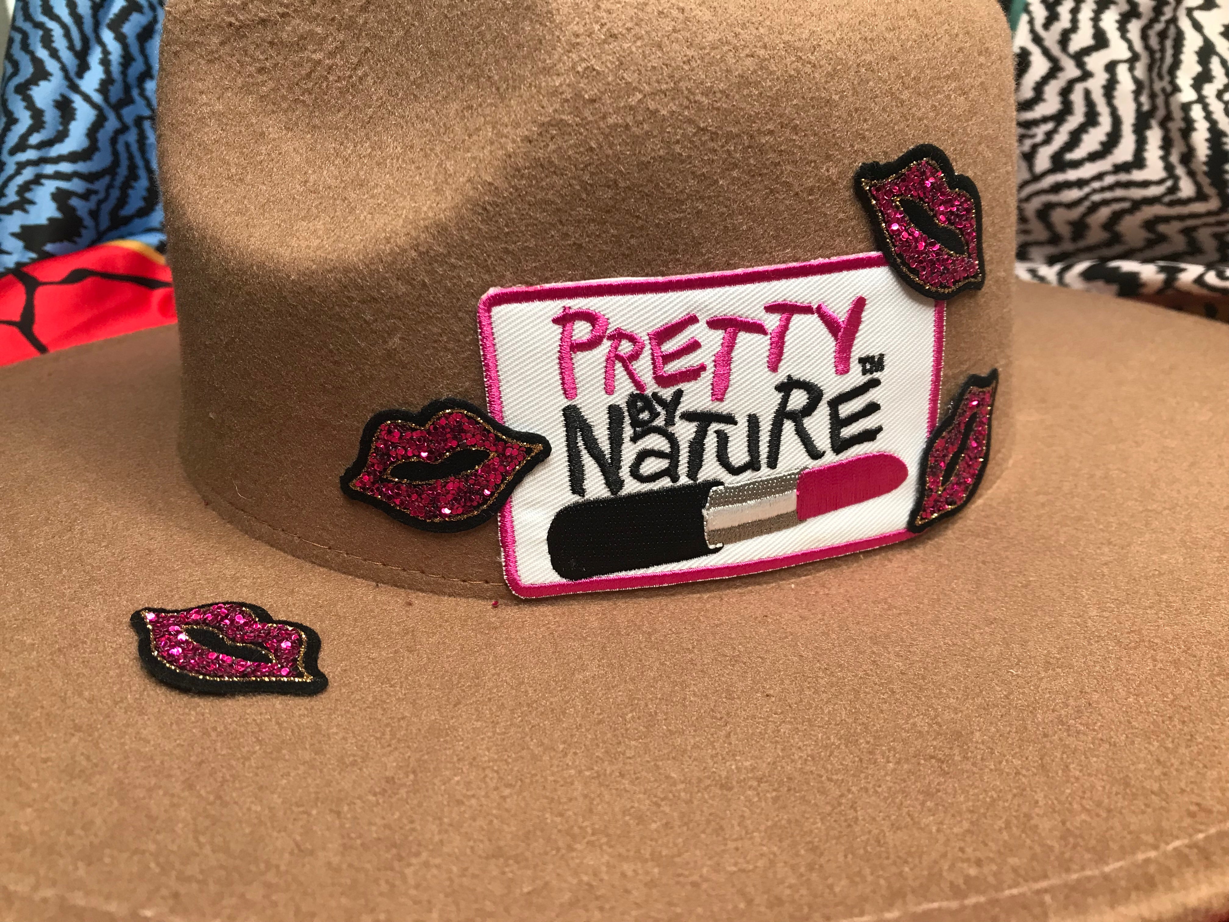 Pretty By Nature Fedora(Tan/Fuschia)