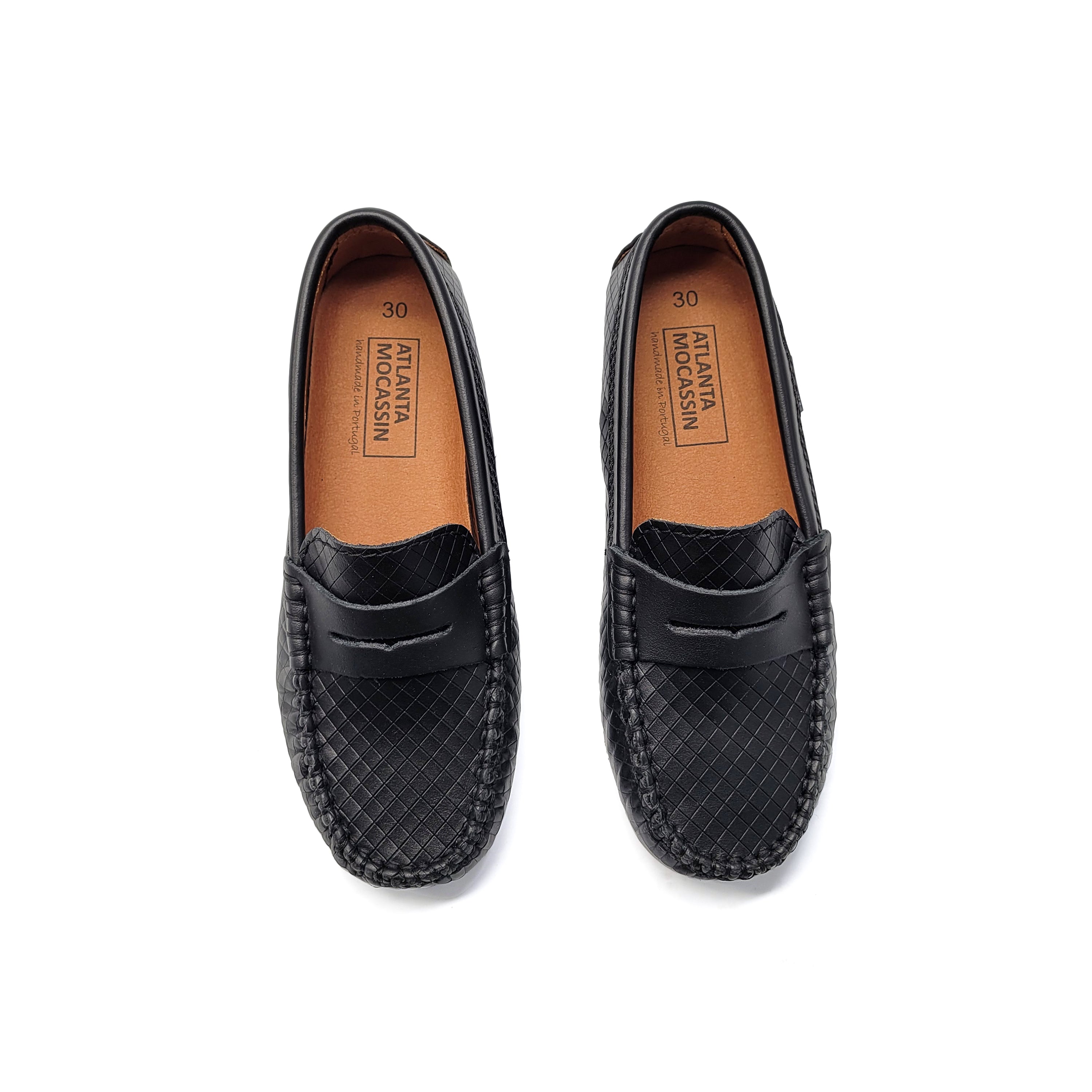 Atlanta Mocassin Black Lattice Penny Loafer 032