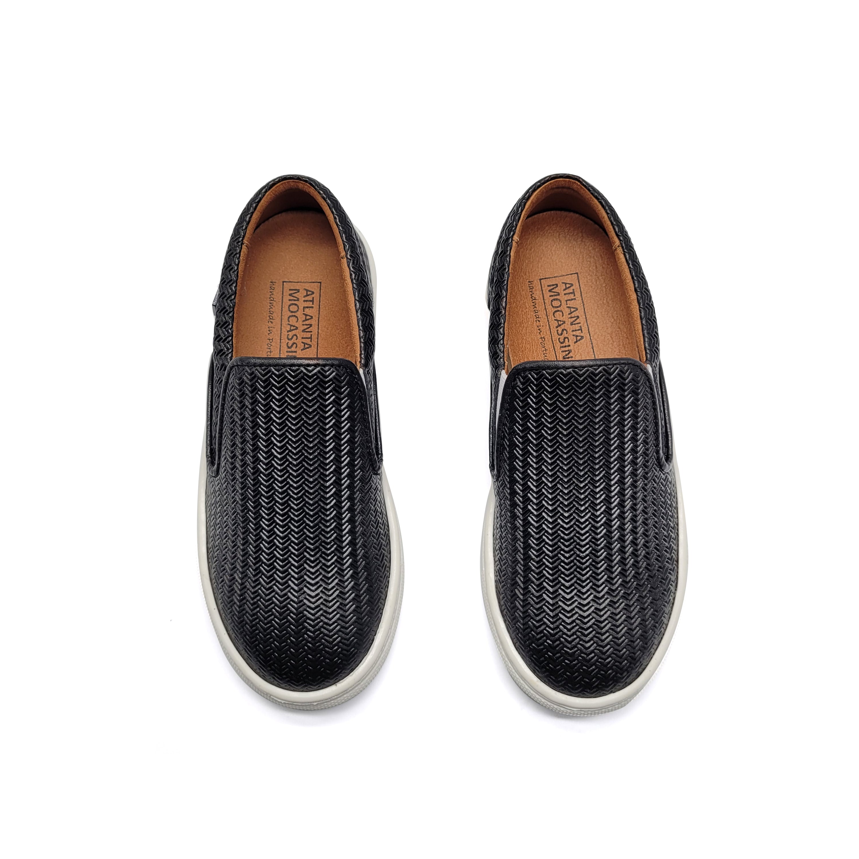 Atlanta Mocassin Black Imprint Slip On Sneaker 18426