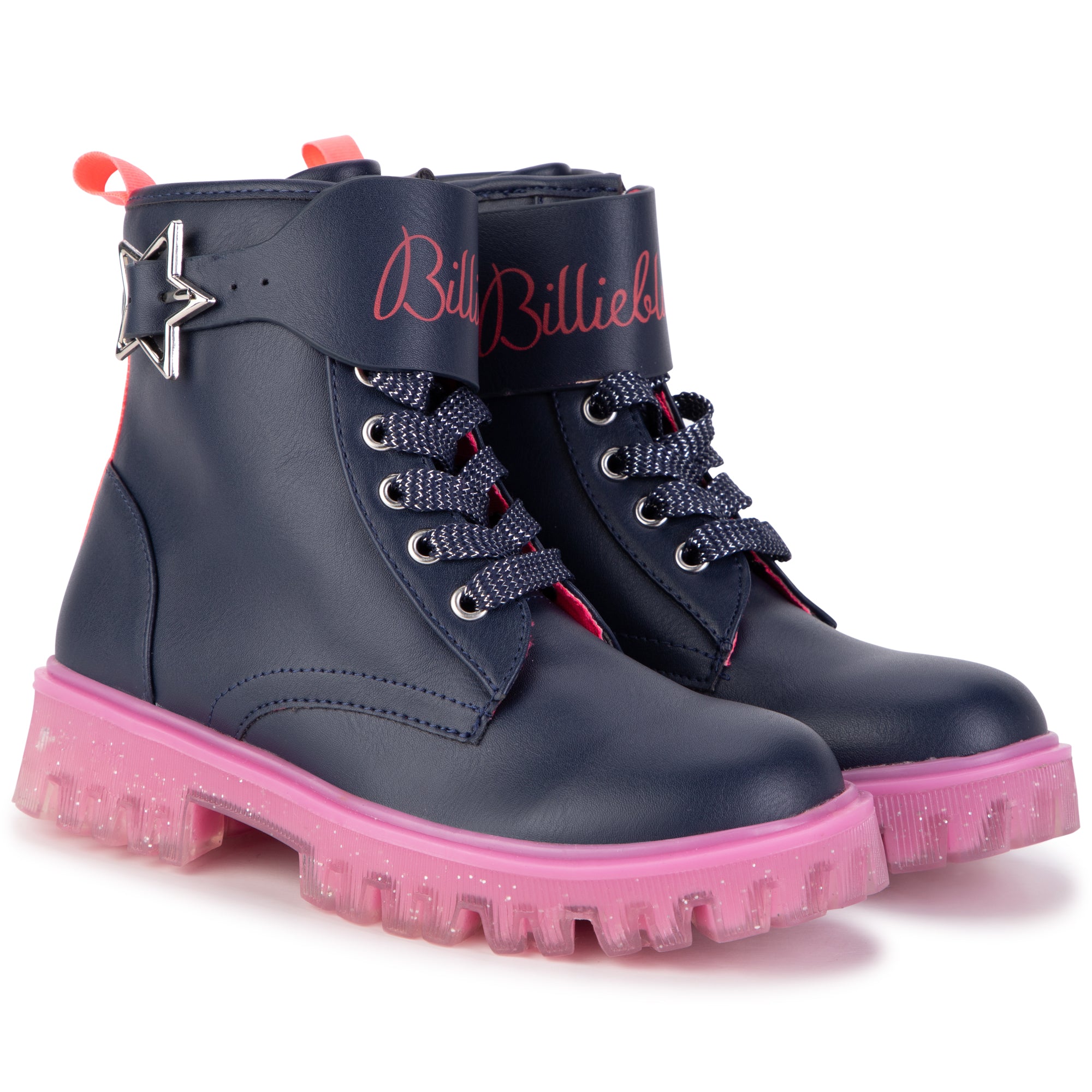 Billie Blush Navy Pink Combat Boot U19336