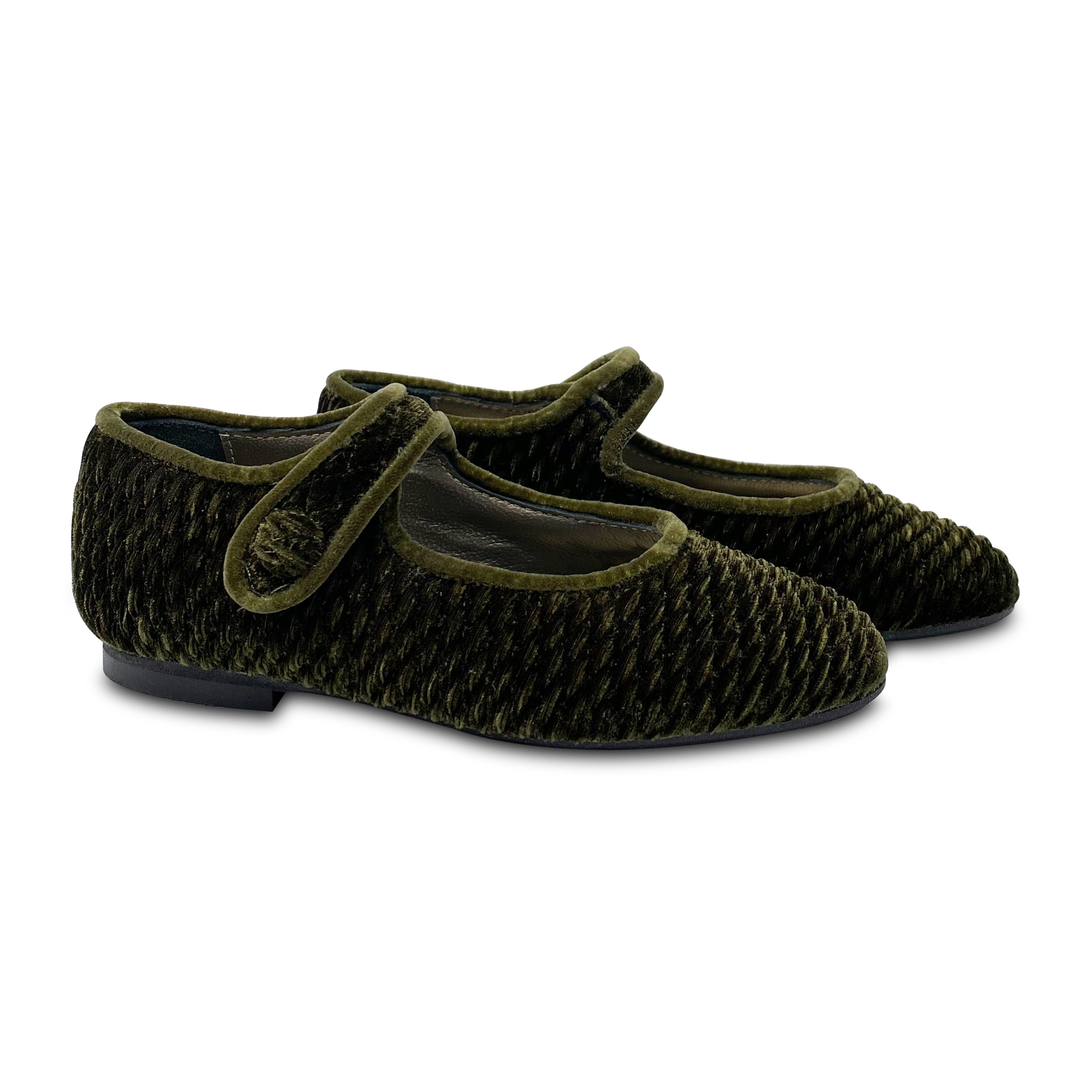 Brunellis Seaweed Green Velvet Mary Jane SA4007