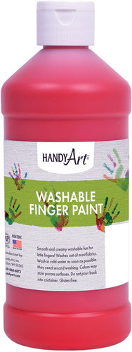 Handy Art Washable Finger Paint, 16 oz., Red