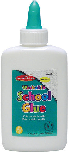 Economy Washable School Glue, 4 oz. bottle