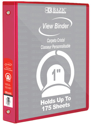 BAZIC 3-Ring View Binder with 2 Pockets, 1