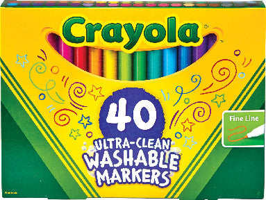Crayola Washable Fine Line Markers, 40 colors