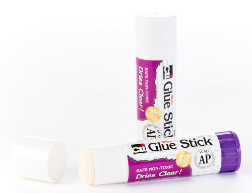 Economy Glue Sticks, White, 1.3 oz., Pack of 12