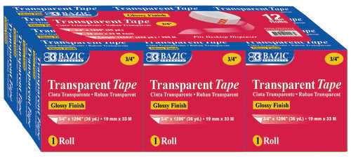 BAZIC Tape Refill, Transparent Tape