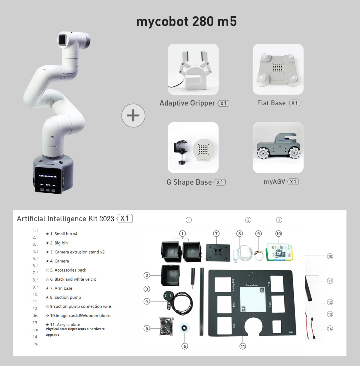 6-axis Robot Arm Kit：myCobot 6-DoF collaborative robot from 