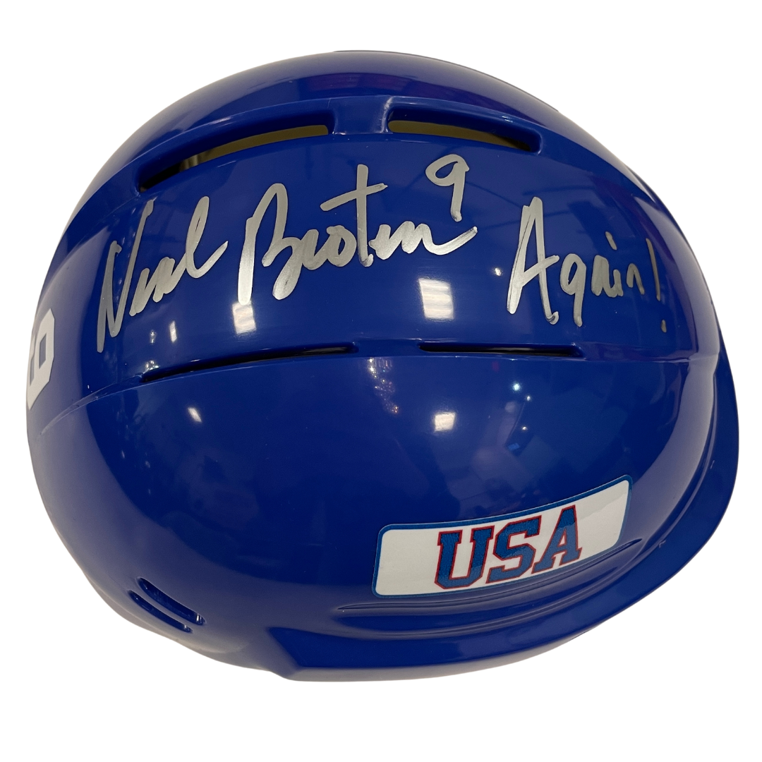 Neal Broten Autographed Royal Blue Mini Helmet 