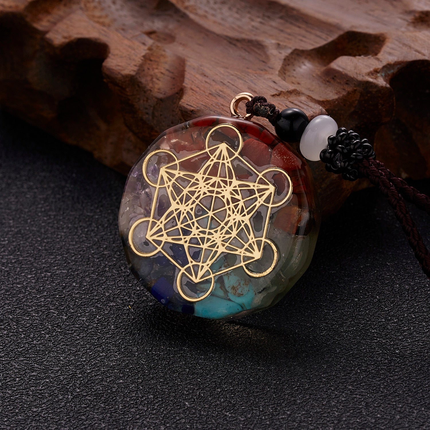 Geometric Orgonite Natural Stone Pendant