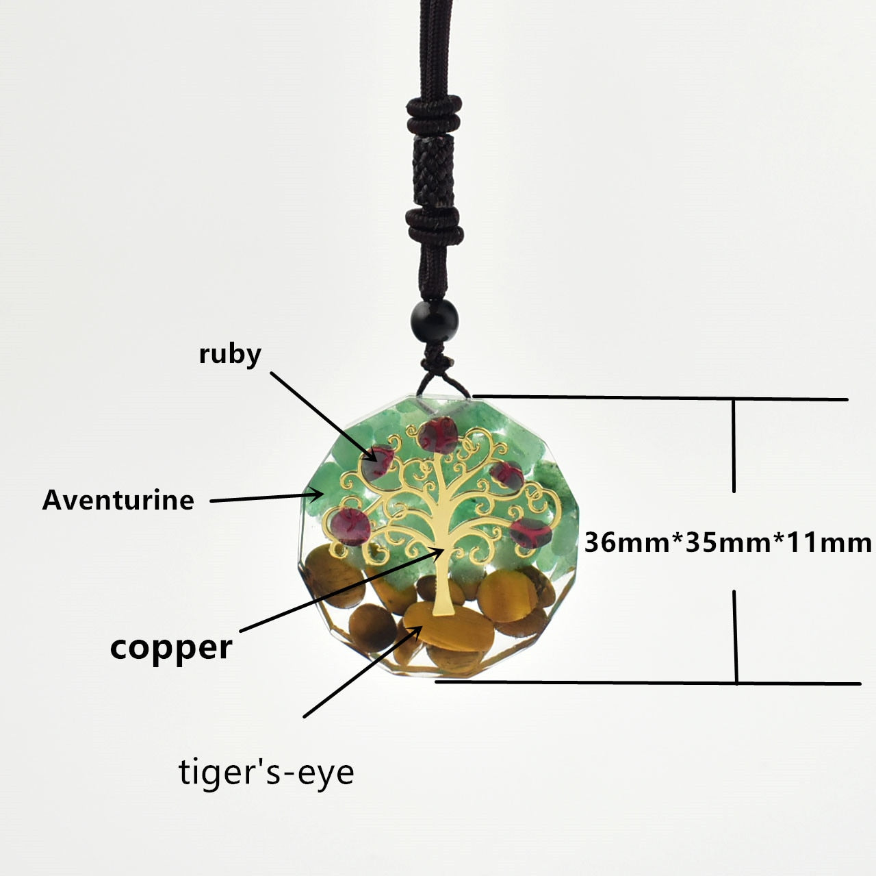 Orgone Pendant Tree Of Life Energy Orgonite Necklace, Pink Crystal Healing Resin Crystal pendant Chakra Yoga Meditation Pendant