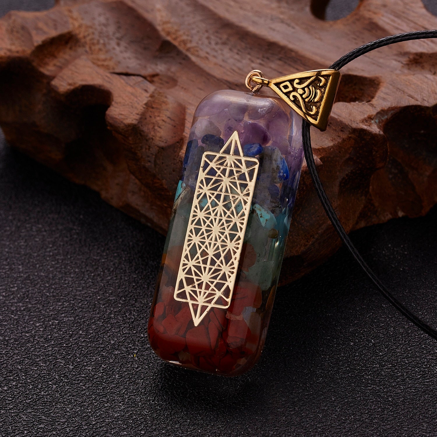 Geometric Orgonite Natural Stone Pendant