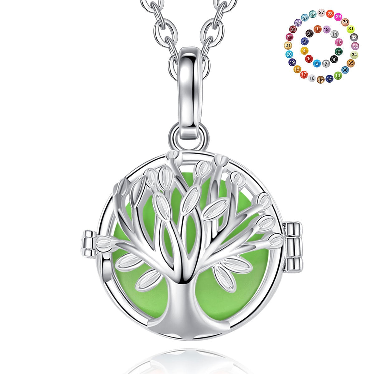 Tree Of Life Multi-Colored Pendant Necklace