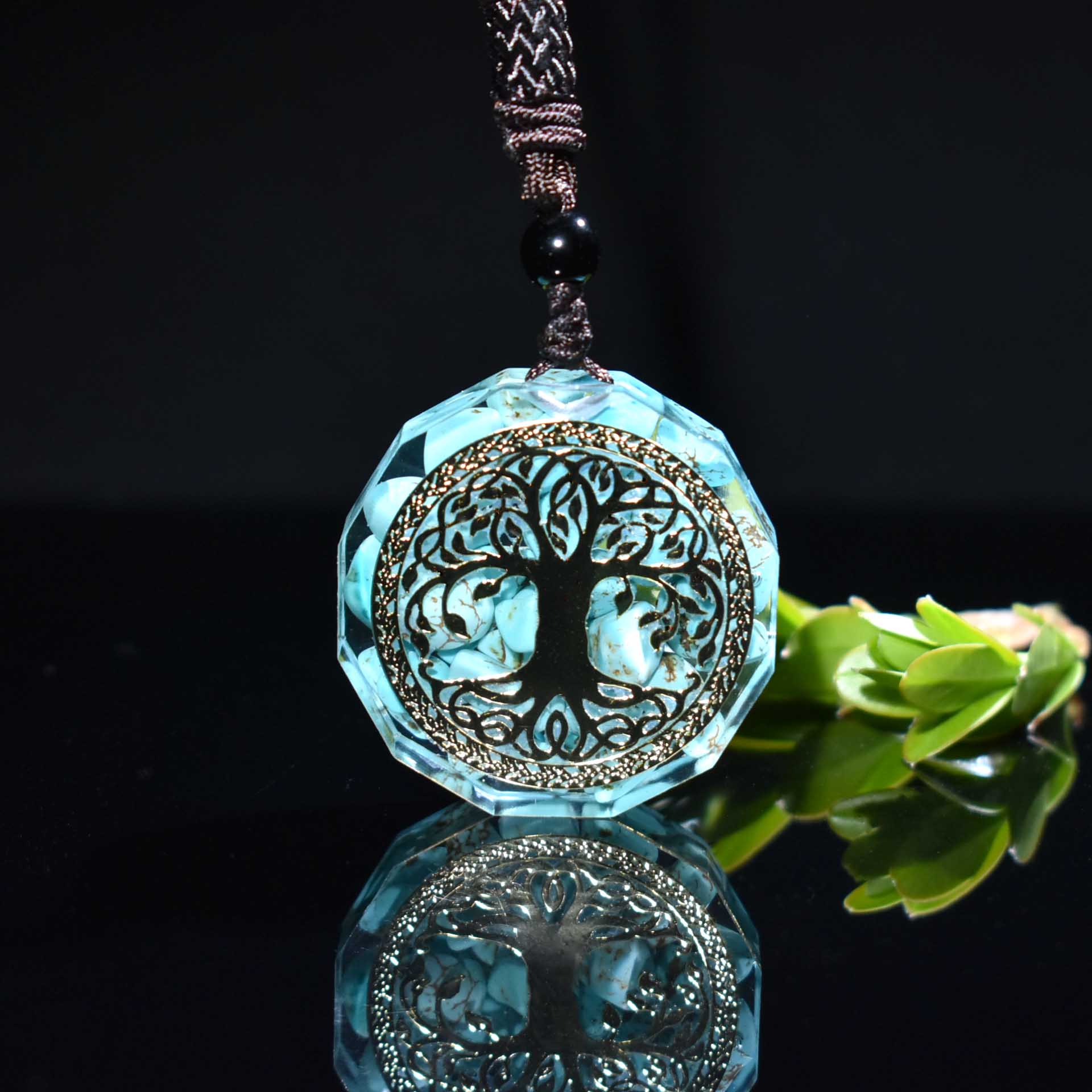 Orgone Pendant Tree Of Life Energy Orgonite Necklace, Pink Crystal Healing Resin Crystal pendant Chakra Yoga Meditation Pendant