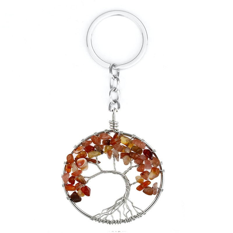 Handmade Wrap Stone Chakra Keychains