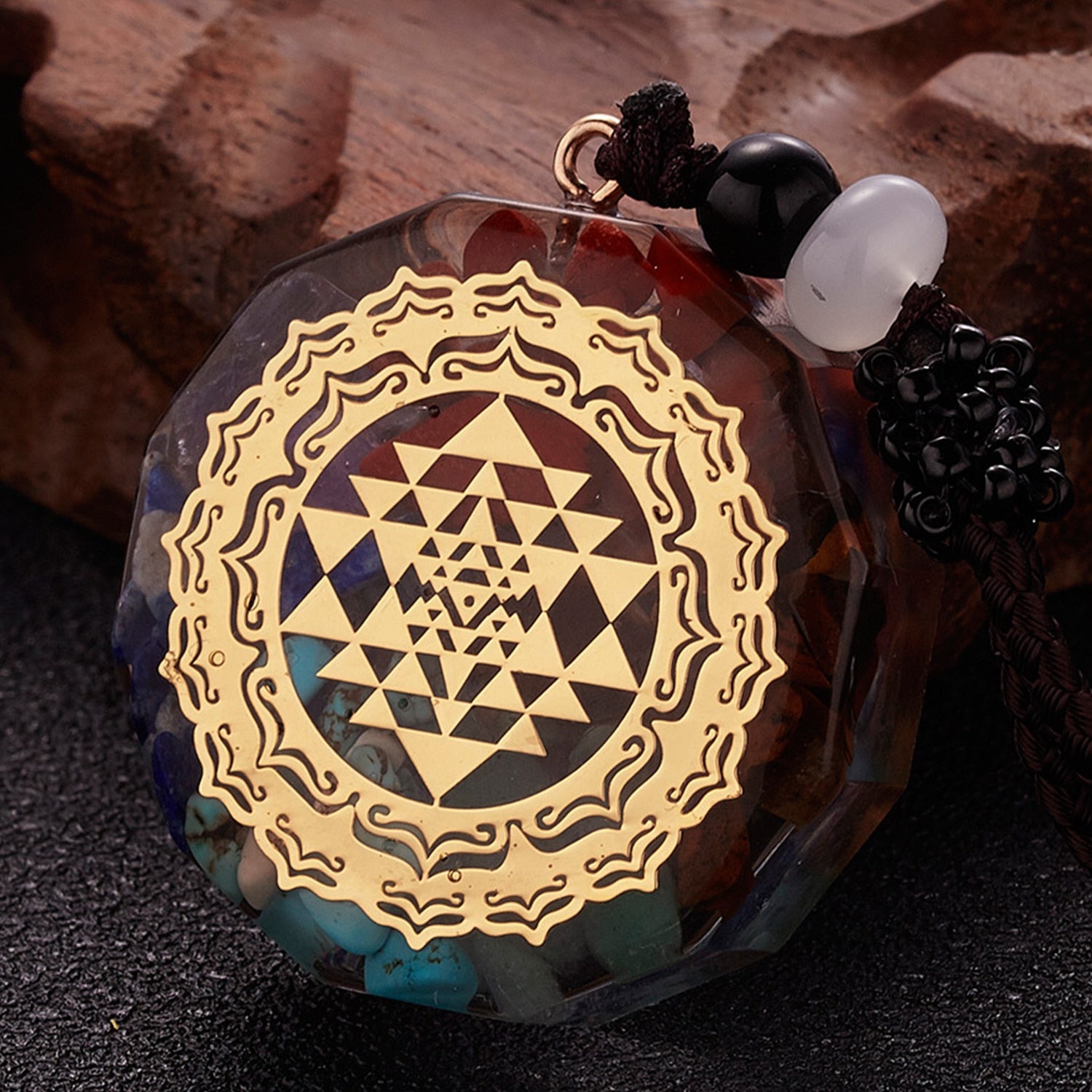 Geometric Orgonite Natural Stone Pendant