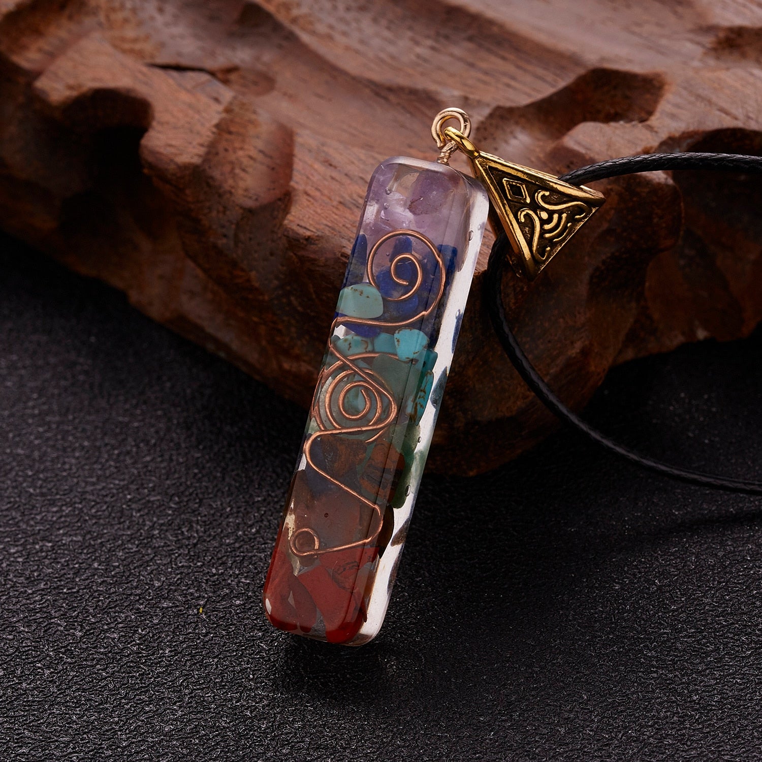 Geometric Orgonite Natural Stone Pendant