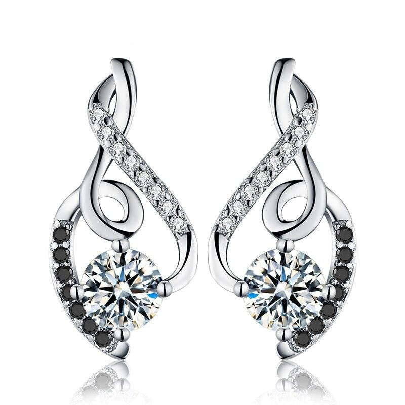 925 Sterling Silver Female Earring Vintage Wedding Stud Earrings for Women