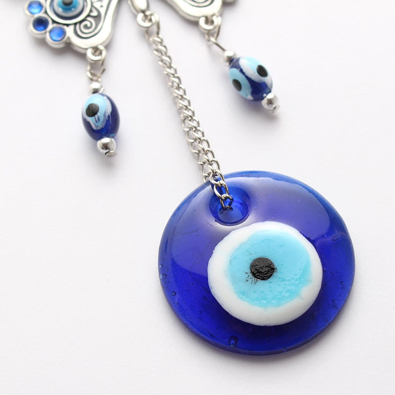 Eye Butterfly Keychain Evil Eye Wall Hanging Metal Glass Charm Pendent