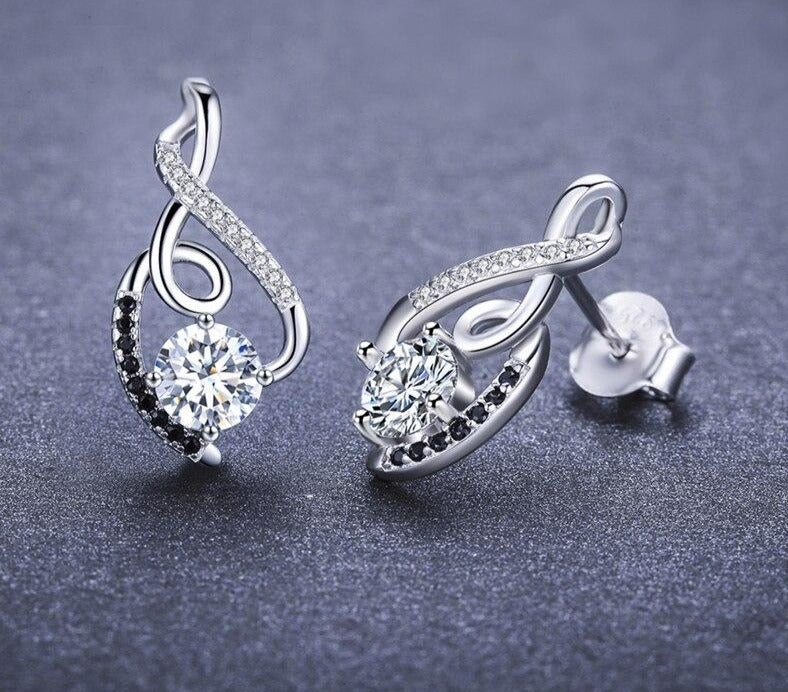 925 Sterling Silver Female Earring Vintage Wedding Stud Earrings for Women