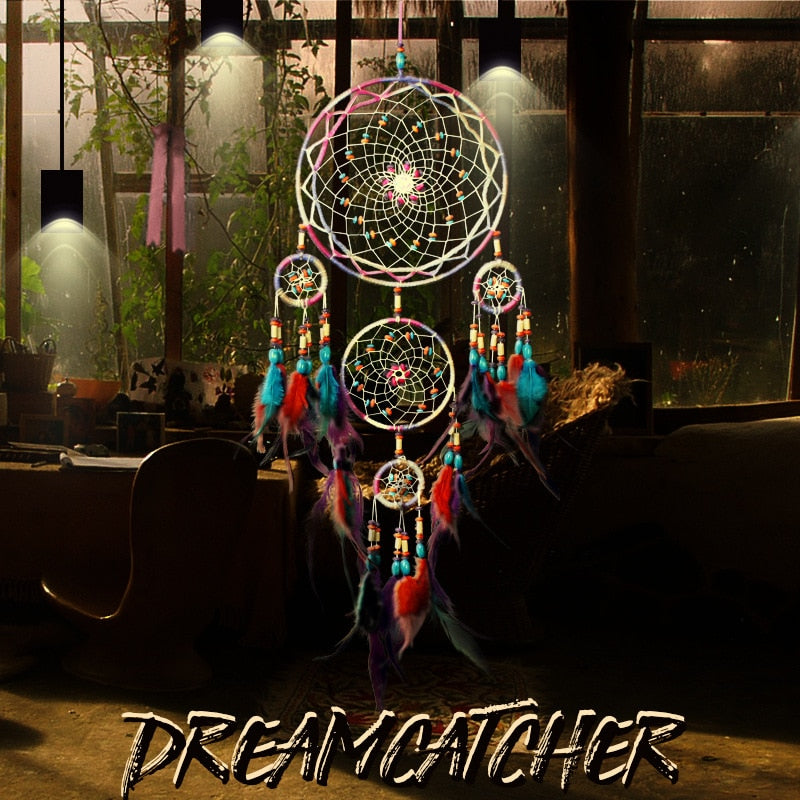 Handicraft Five-ring dreamcatcher pendant