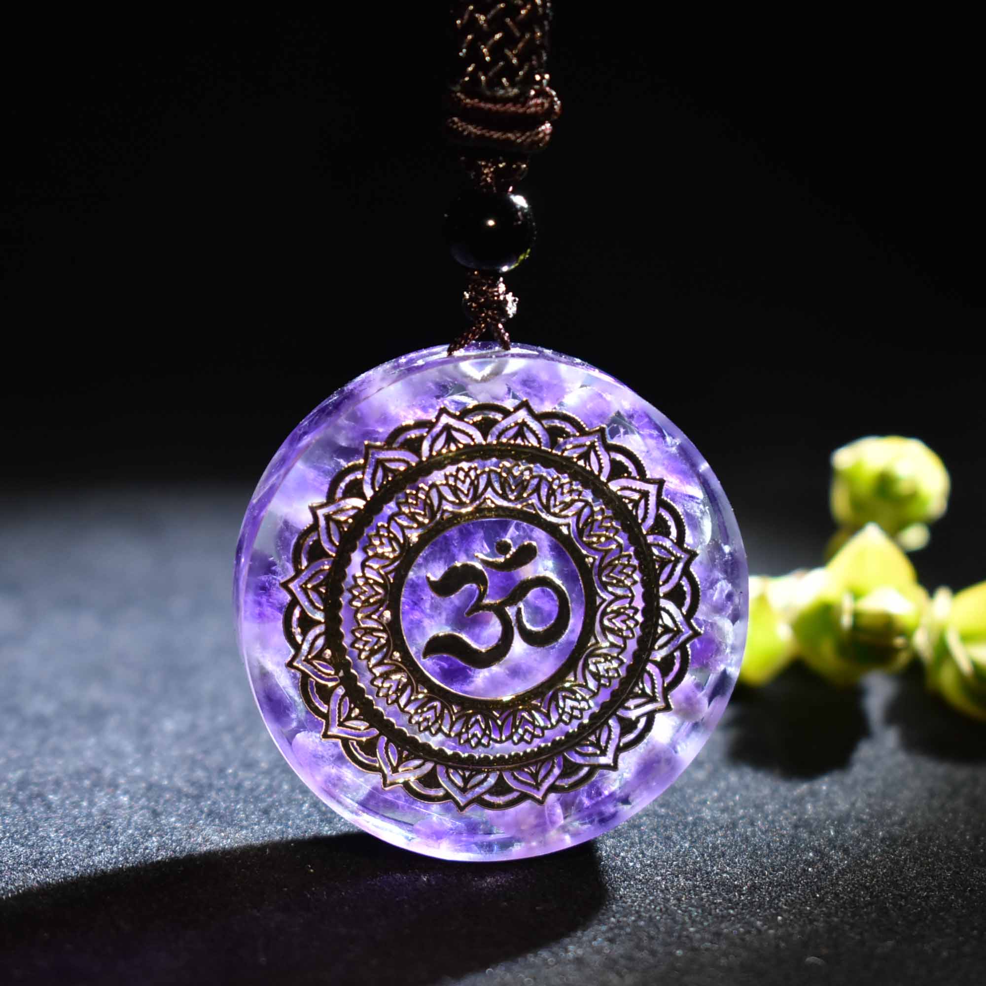 Orgone Pendant Tree Of Life Energy Orgonite Necklace, Pink Crystal Healing Resin Crystal pendant Chakra Yoga Meditation Pendant