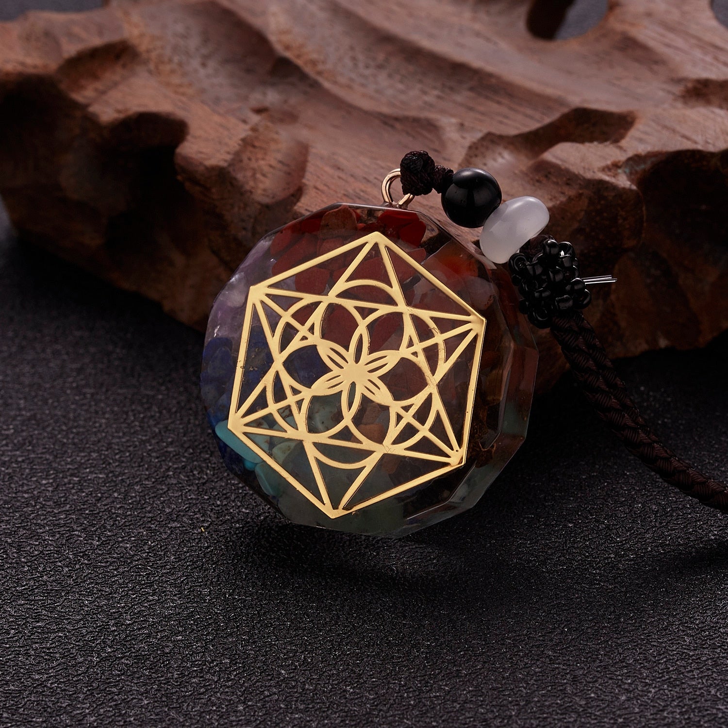 Geometric Orgonite Natural Stone Pendant