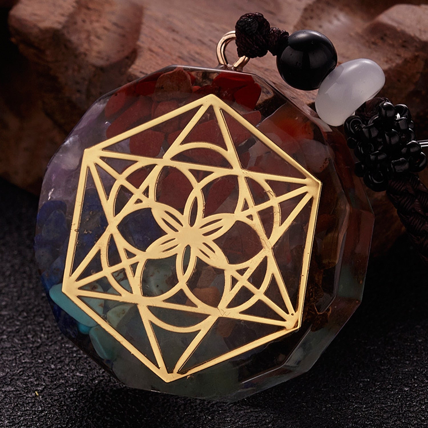 Geometric Orgonite Natural Stone Pendant