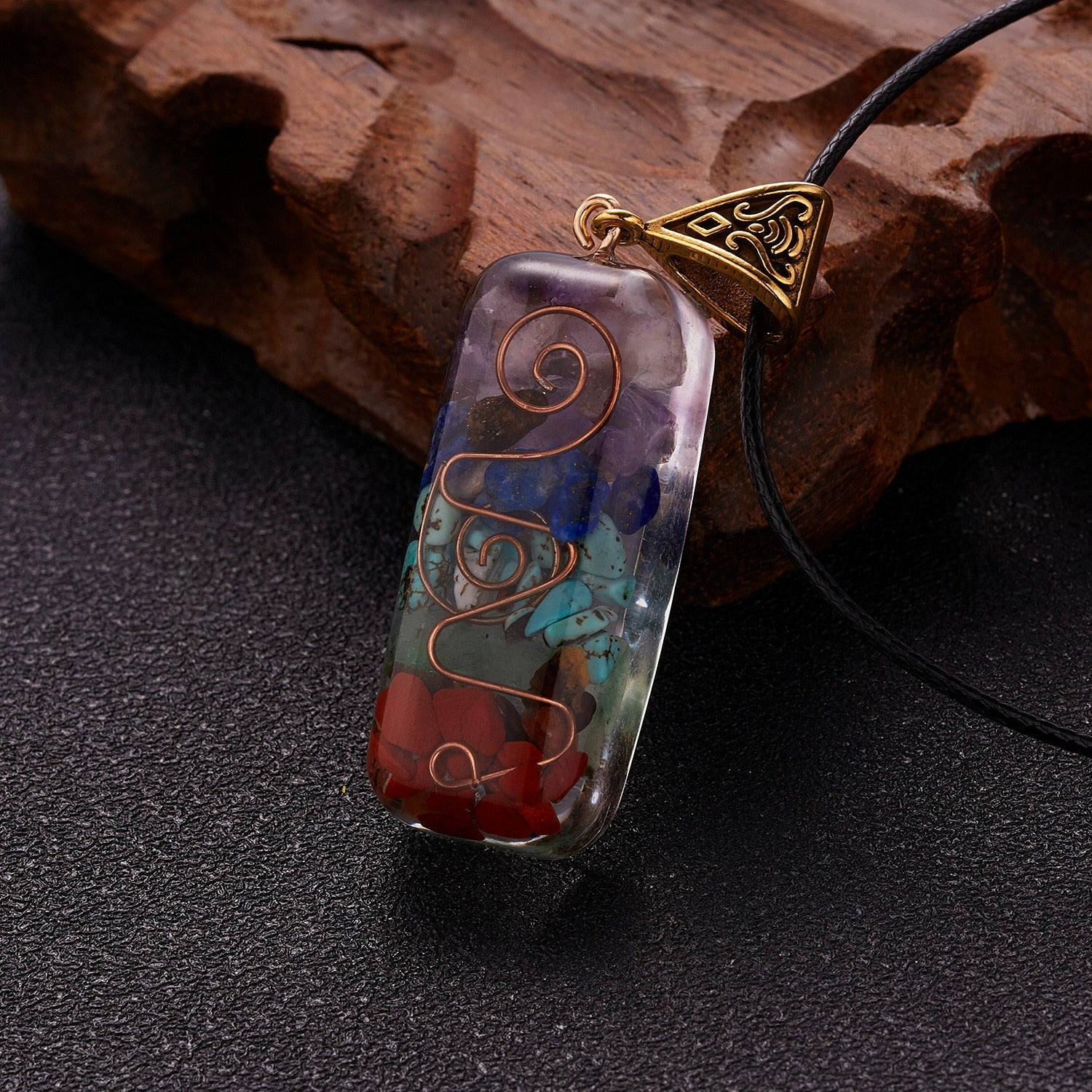 Geometric Orgonite Natural Stone Pendant