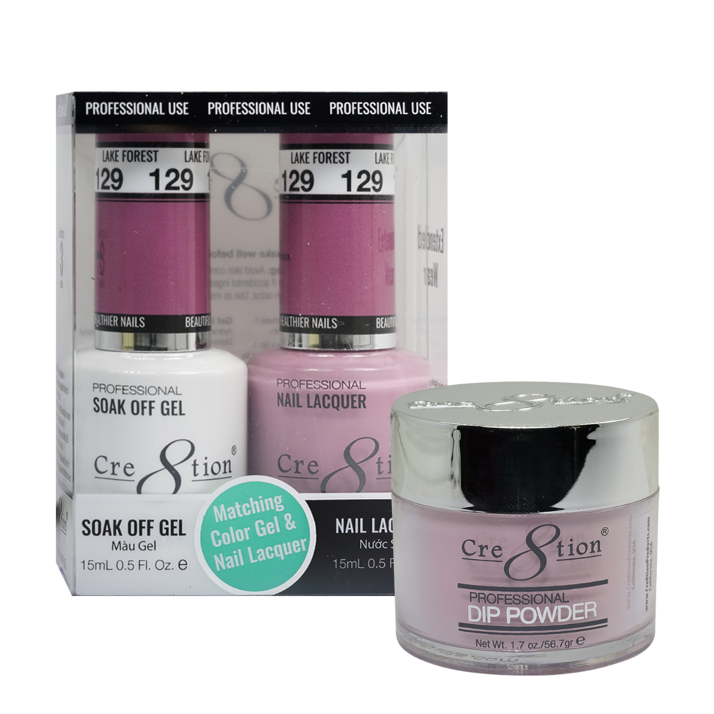 Cre8tion Gel, Lacquer, & Dip Powder Trio Set 129- Lake Forest
